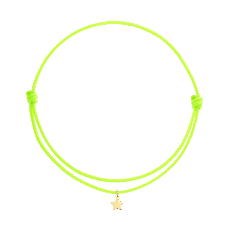 14K Yellow Gold / Neon Green Cord / Star