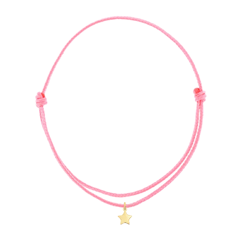 14K Yellow Gold / Pink Cord / Star