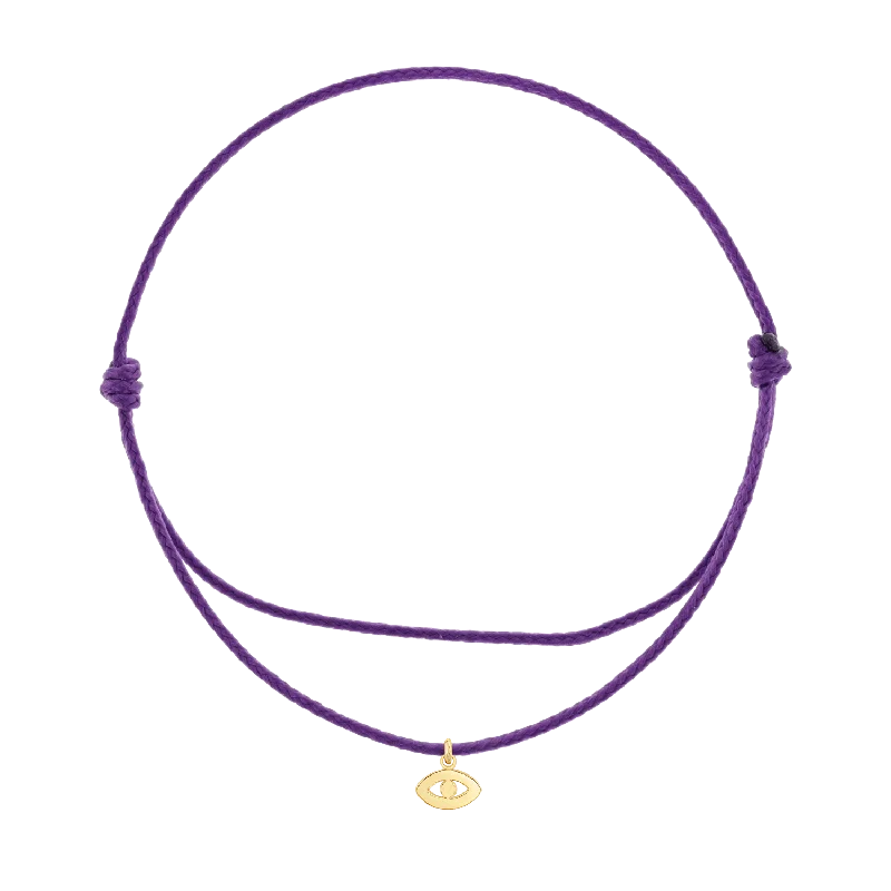 14K Yellow Gold / Purple Cord / Evil Eye