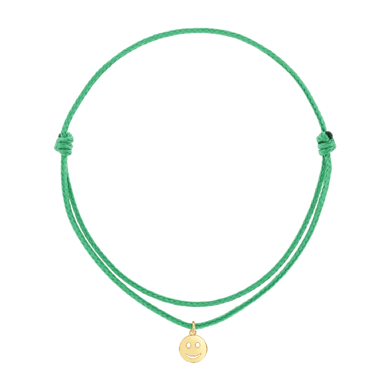 14K Yellow Gold / Green Cord / Smile