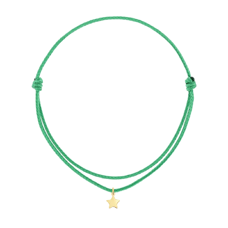 14K Yellow Gold / Green Cord / Star