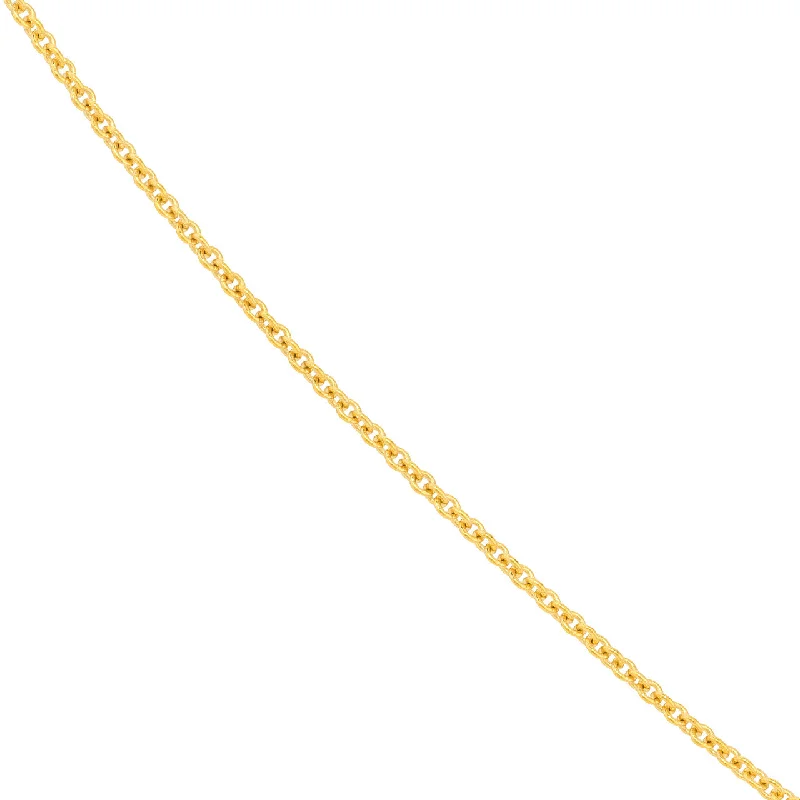 14K Yellow Gold or White Gold 1.2mm Adjustable Cable Chain Choker Necklace with Lobster Lock