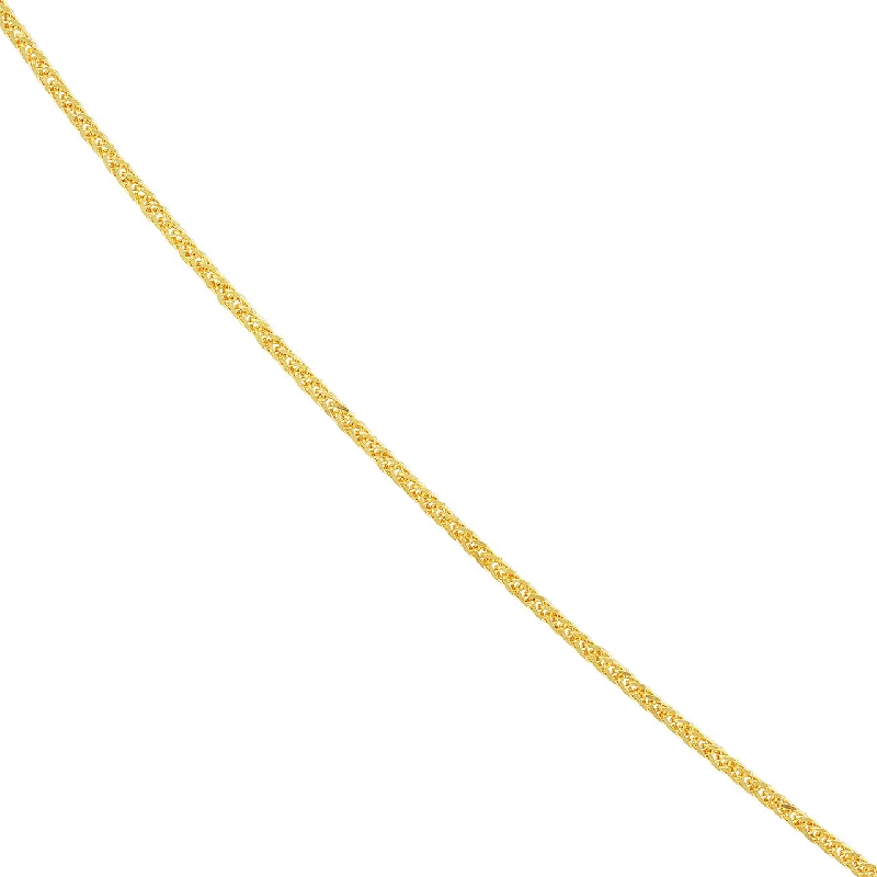 14K Yellow Gold, White Gold or Rose Gold Silicone Adjustable 1.15mm Wheat Chain Necklace with Lobster Claw