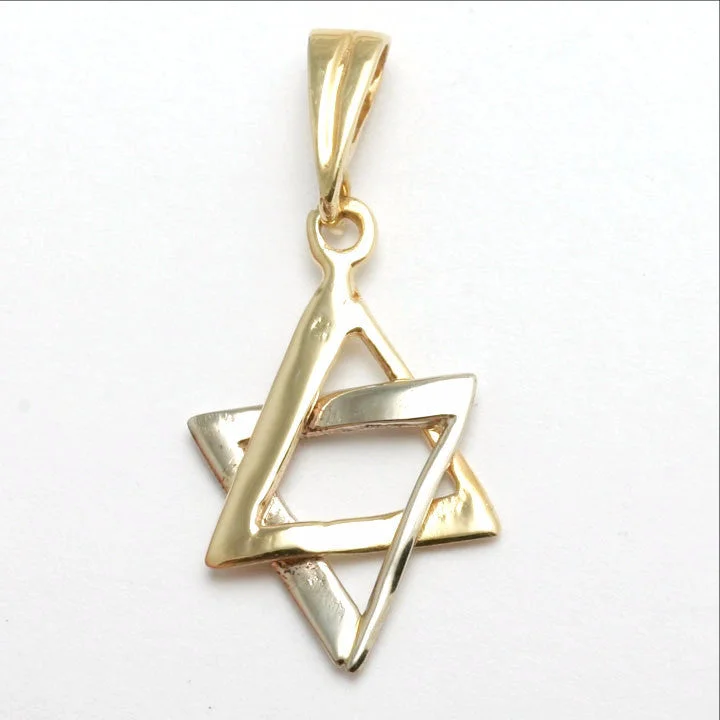 14k Yellow & White Gold Star of David Pendant