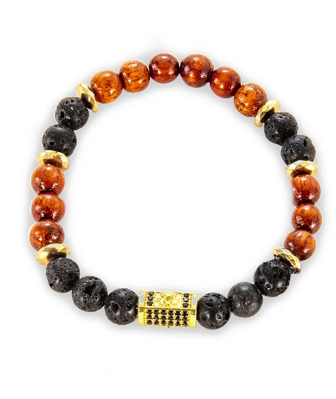 Bracelet Koa, Lava, Hematite by Bergan