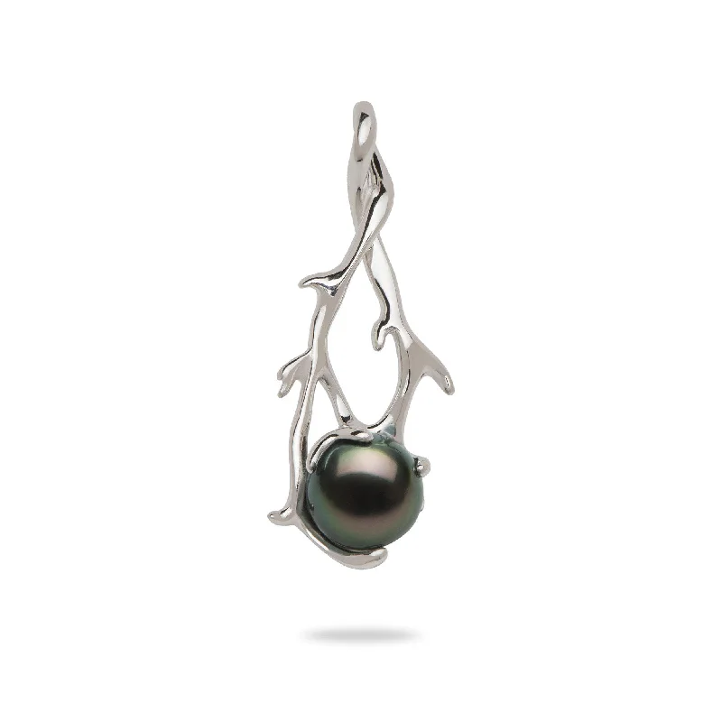 Heritage Tahitian Pearl Pendant in White Gold - 9-10mm