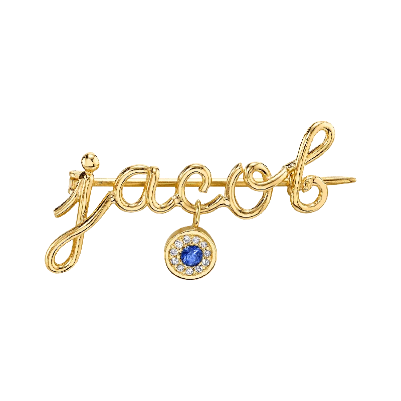 Mini Letter Name Pin with Round Eye Charm