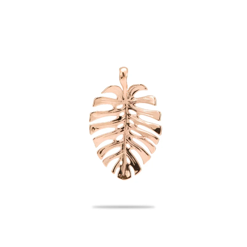 Monstera Pendant in Rose Gold - 20mm