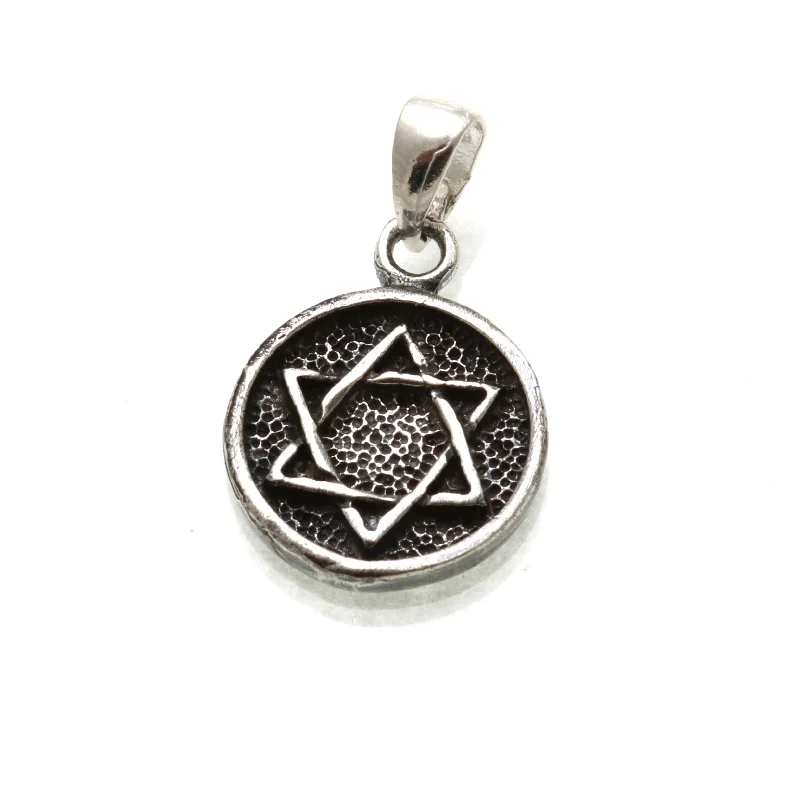 Sterling Silver Jewish Star of David Pendant Medallion