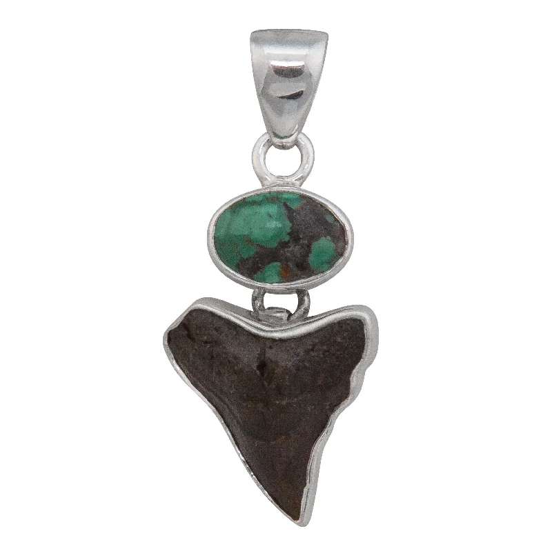 Sterling Silver Turquoise & Shark Tooth Charm Pendant