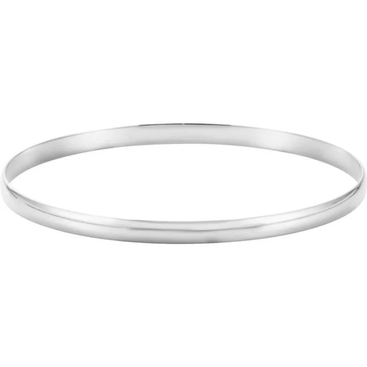 14K White 8 mm Half Round Bangle 7 3/4