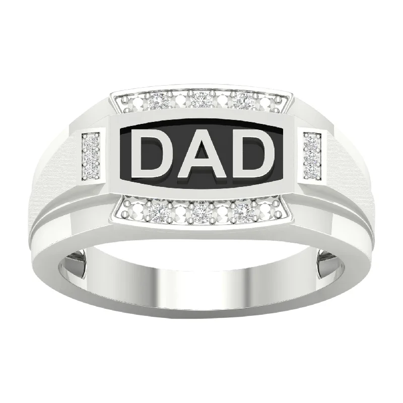 10K 0.06ct Diamond Mens Band