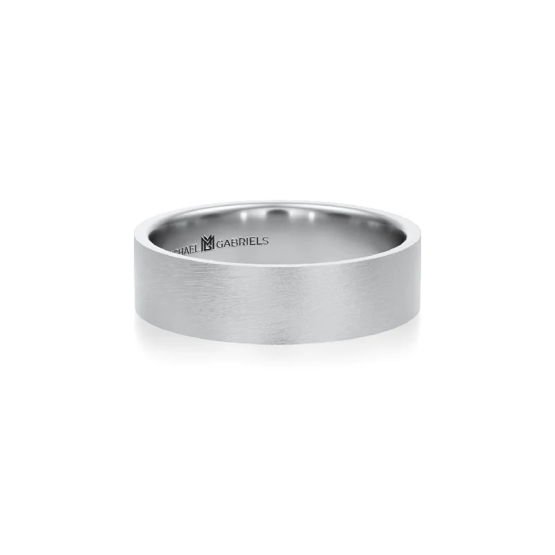 5mm Mens Flat Wedding Band - Matte