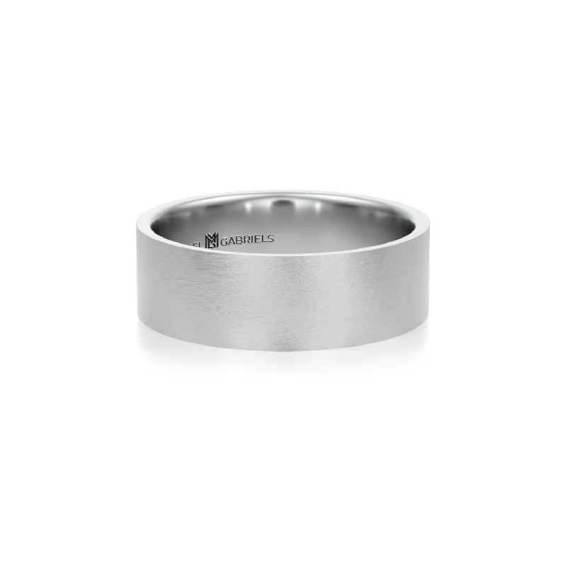 6mm Mens Flat Wedding Band - Matte