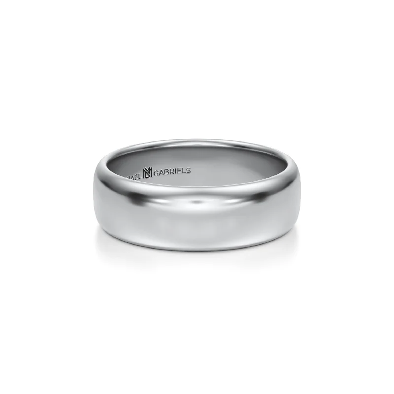 6mm Mens Wedding Band - High Polish