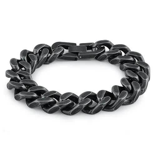 Black Stainless Steel Thick Curb Bracelet