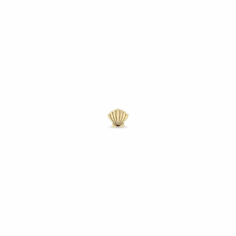 14k Gold Itty Bitty Seashell Stud Earring - SINGLE