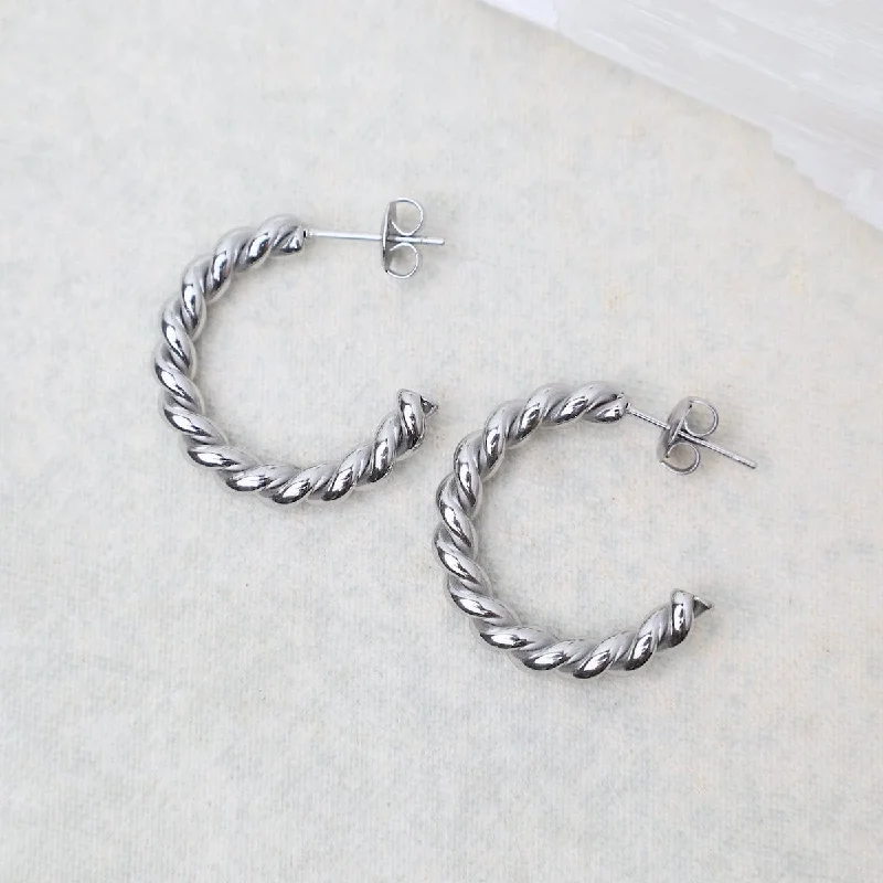 Totally Twisted Hoops in Stainless Steel