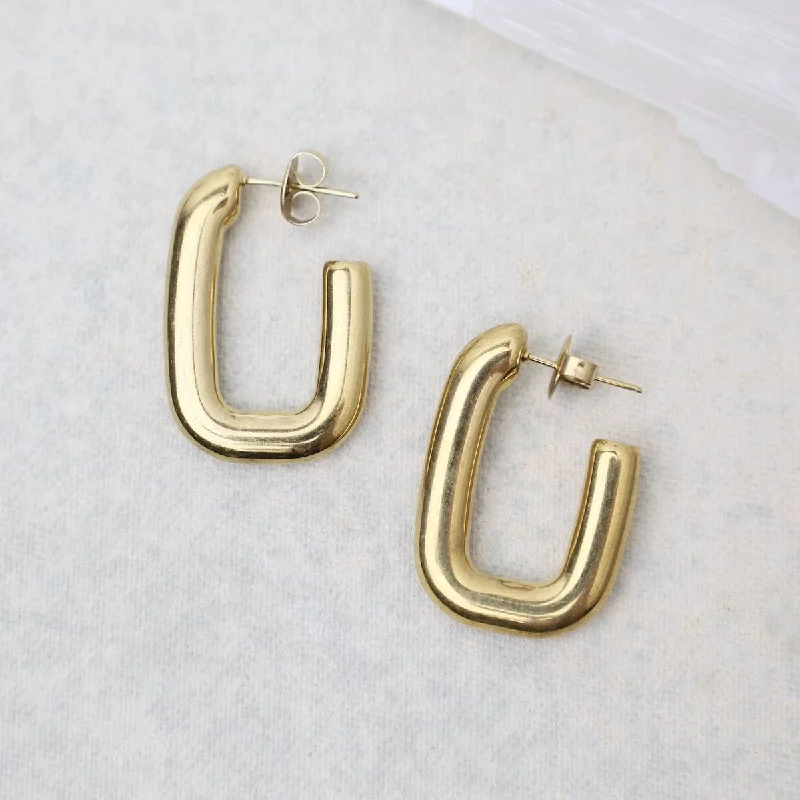 Link Look Weightless Hoops in Gold Plated Stainless Steel