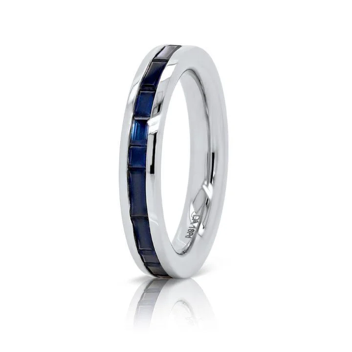 Kingston Baguette Sapphires Band in 18K Gray Gold