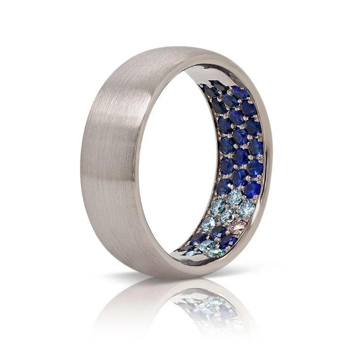 Prince Pavé Band in 18K Gray Gold