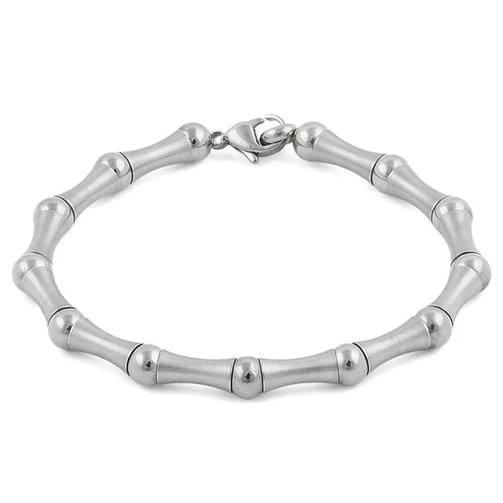 Stainless Steel Bead and Bar Bracelet