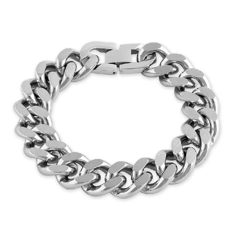 Stainless Steel Thick Flat Curb Link Bracelet