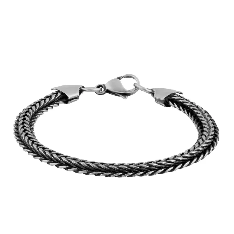 Stainless Steel Thin Antique Finish Bracelet