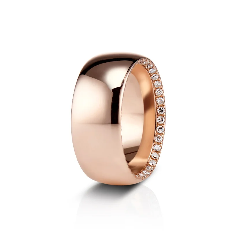 York Pavé Band in 18K Rose Gold